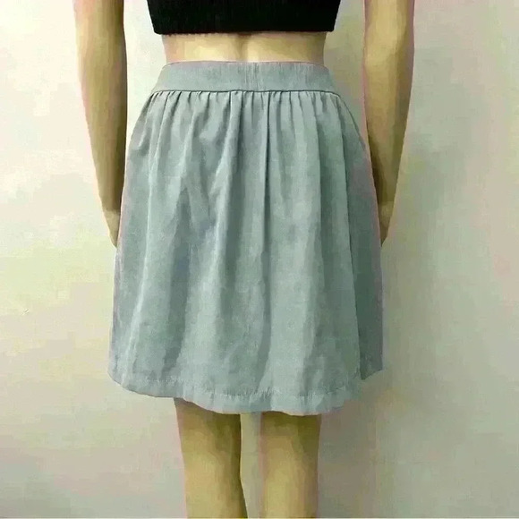 Robert Pastel Blue high waisted A-line button front mini skirt. Size XS. - Picture 2 of 6